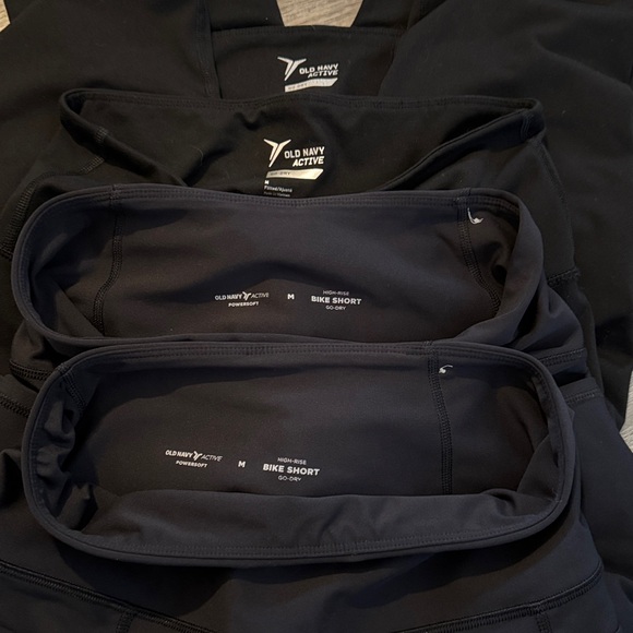 Old Navy Active Go Dry Cropped Workout Pants High Rise Biker Shorts Bundle Sz M - Picture 2 of 2